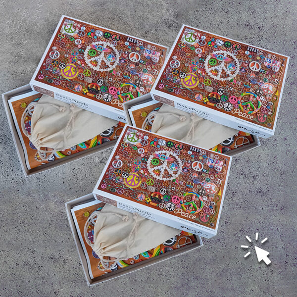3 Stk. Peace-Puzzle à 1.000 Teile (68 x 48 cm) + 3 Poster gratis!